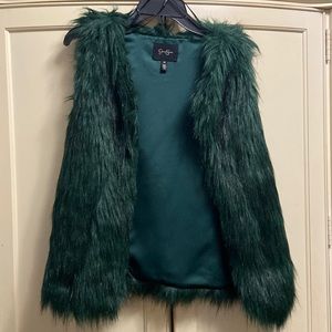 Jessica Simpson faux fur vest XS